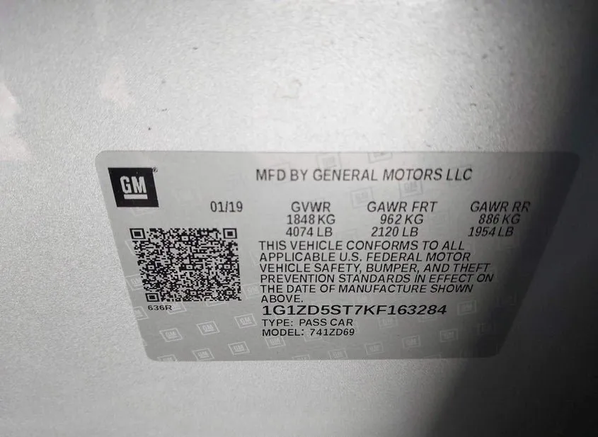 2019 CHEVROLET Malibu Used VIN 1G1ZD5ST7KF163284 – photo 12