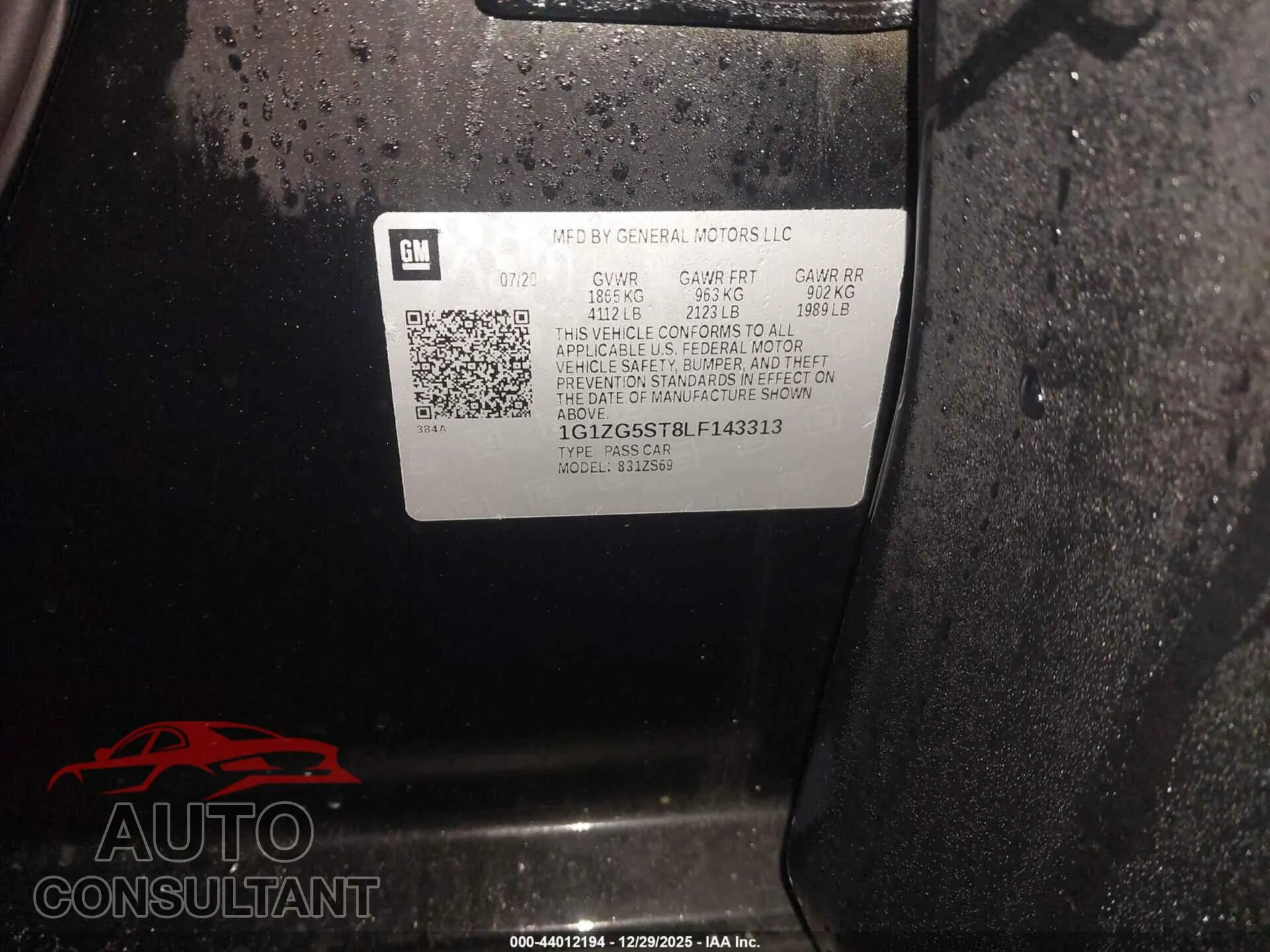 2020 CHEVROLET MALIBU Damaged VIN 1G1ZG5ST8LF143313 – undercarriage 2020 CHEVROLET MALIBU Damaged VIN 1G1ZG5ST8LF143313 – undercarriage