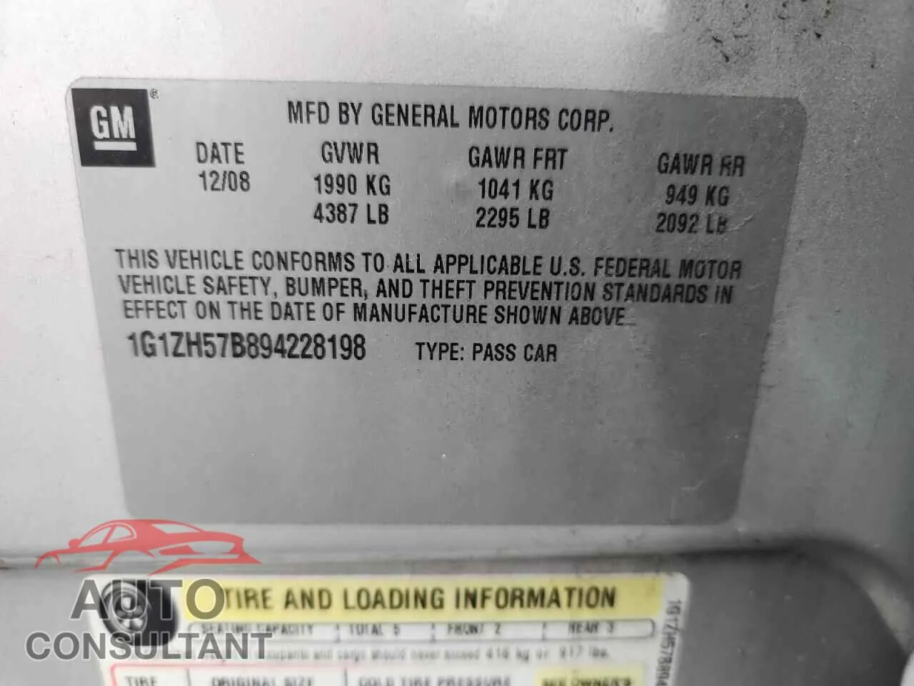 2009 CHEVROLET MALIBU Damaged VIN 1G1ZH57B894228198 – photo 12
