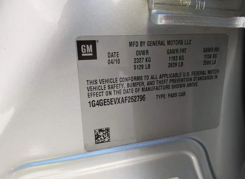 2010 BUICK LaCrosse Used VIN 1G4GE5EVXAF262796 – exterior detail