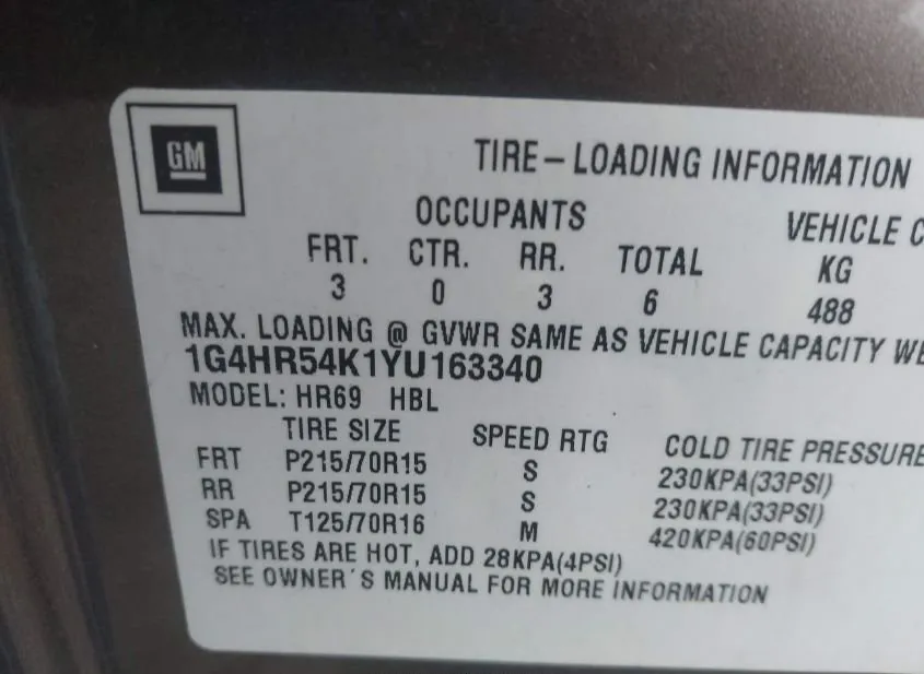 2000 BUICK LeSabre Used VIN 1G4HR54K1YU163340 – photo 15