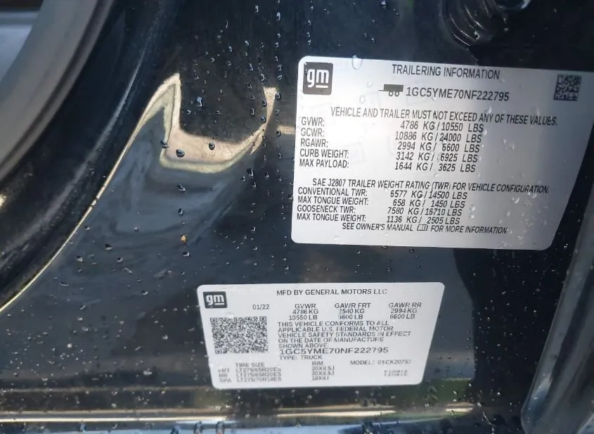 2022 CHEVROLET Silverado HD Used VIN 1GC5YME70NF222795 – interior seats 2022 CHEVROLET Silverado HD Used VIN 1GC5YME70NF222795 – interior seats