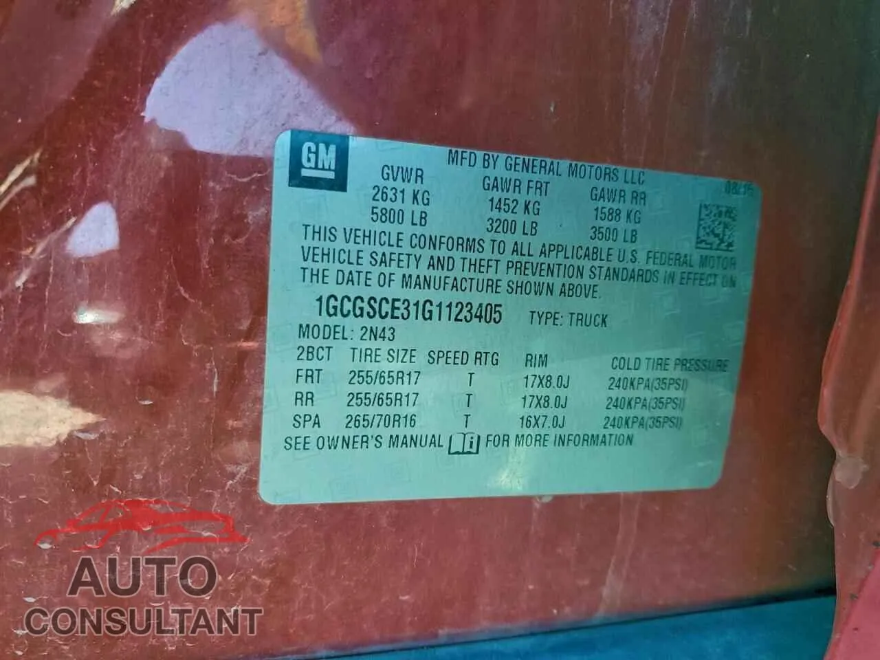 2016 CHEVROLET COLORADO Damaged VIN 1GCGSCE31G1123405 – photo 13