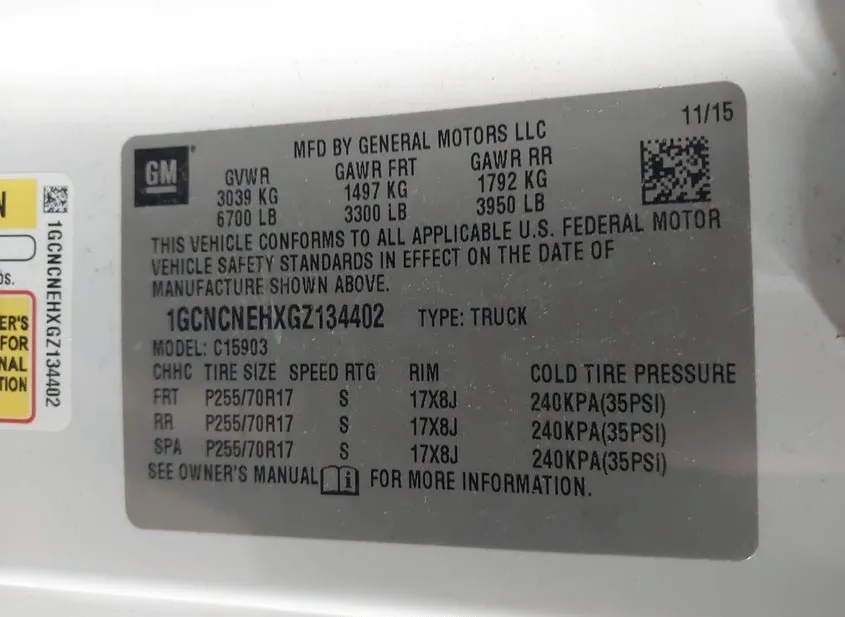 2016 CHEVROLET Silverado Used VIN 1GCNCNEHXGZ134402 – rear exterior