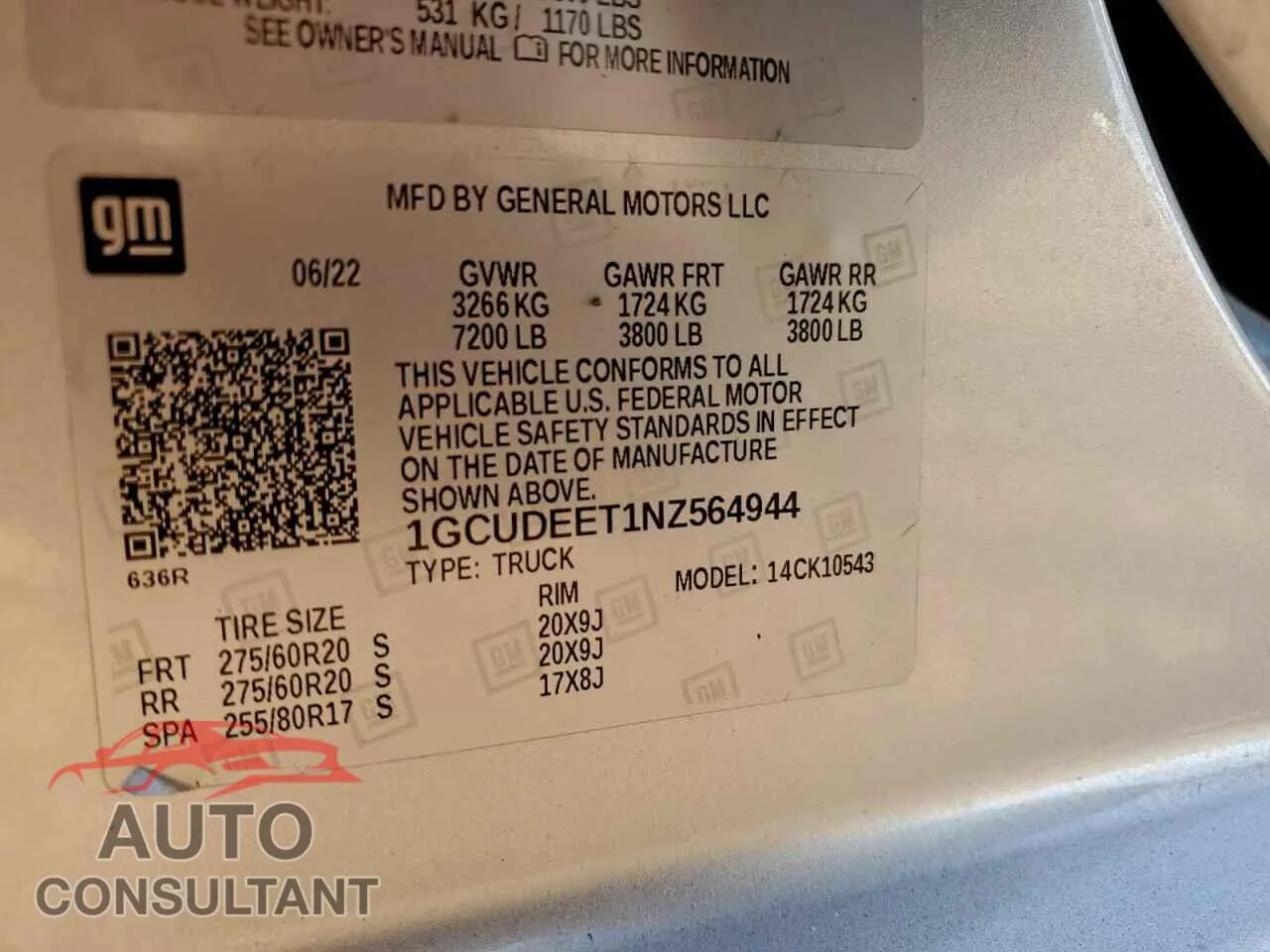 2022 CHEVROLET ALL Models Damaged VIN 1GCUDEET1NZ564944 – photo 12