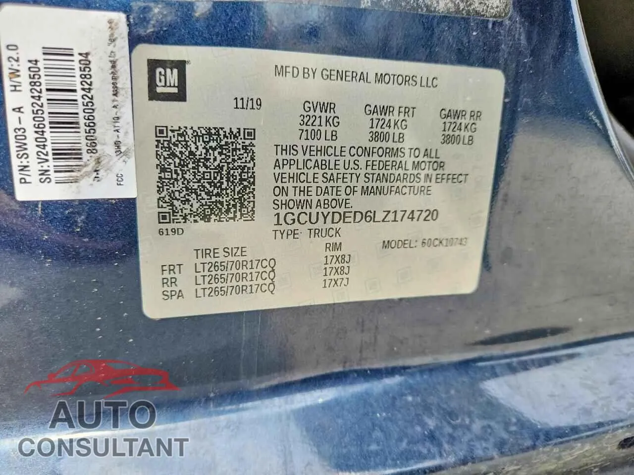 2020 CHEVROLET ALL Models Damaged VIN 1GCUYDED6LZ174720 – photo 12