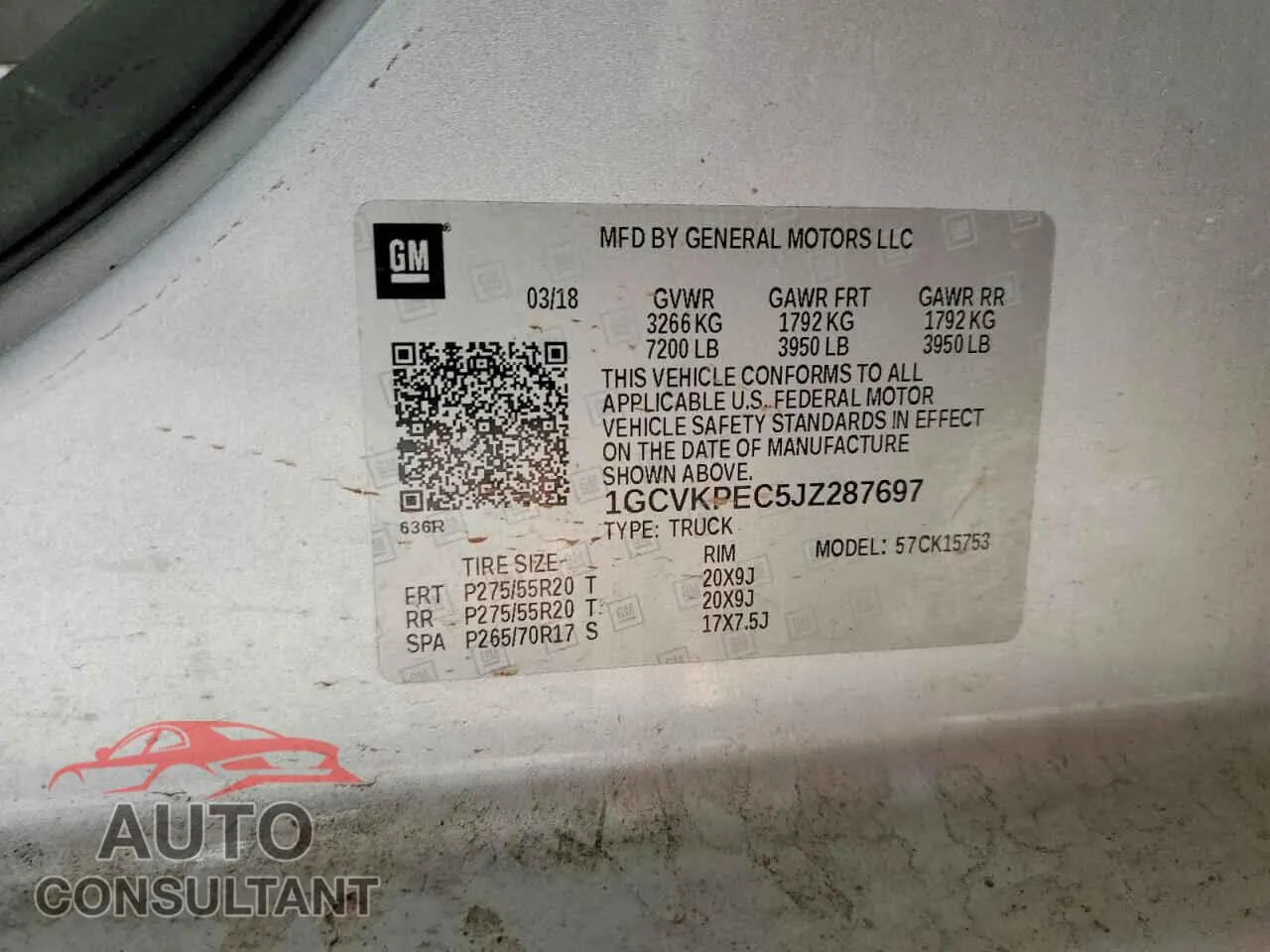 2018 CHEVROLET ALL Models Damaged VIN 1GCVKPEC5JZ287697 – photo 12