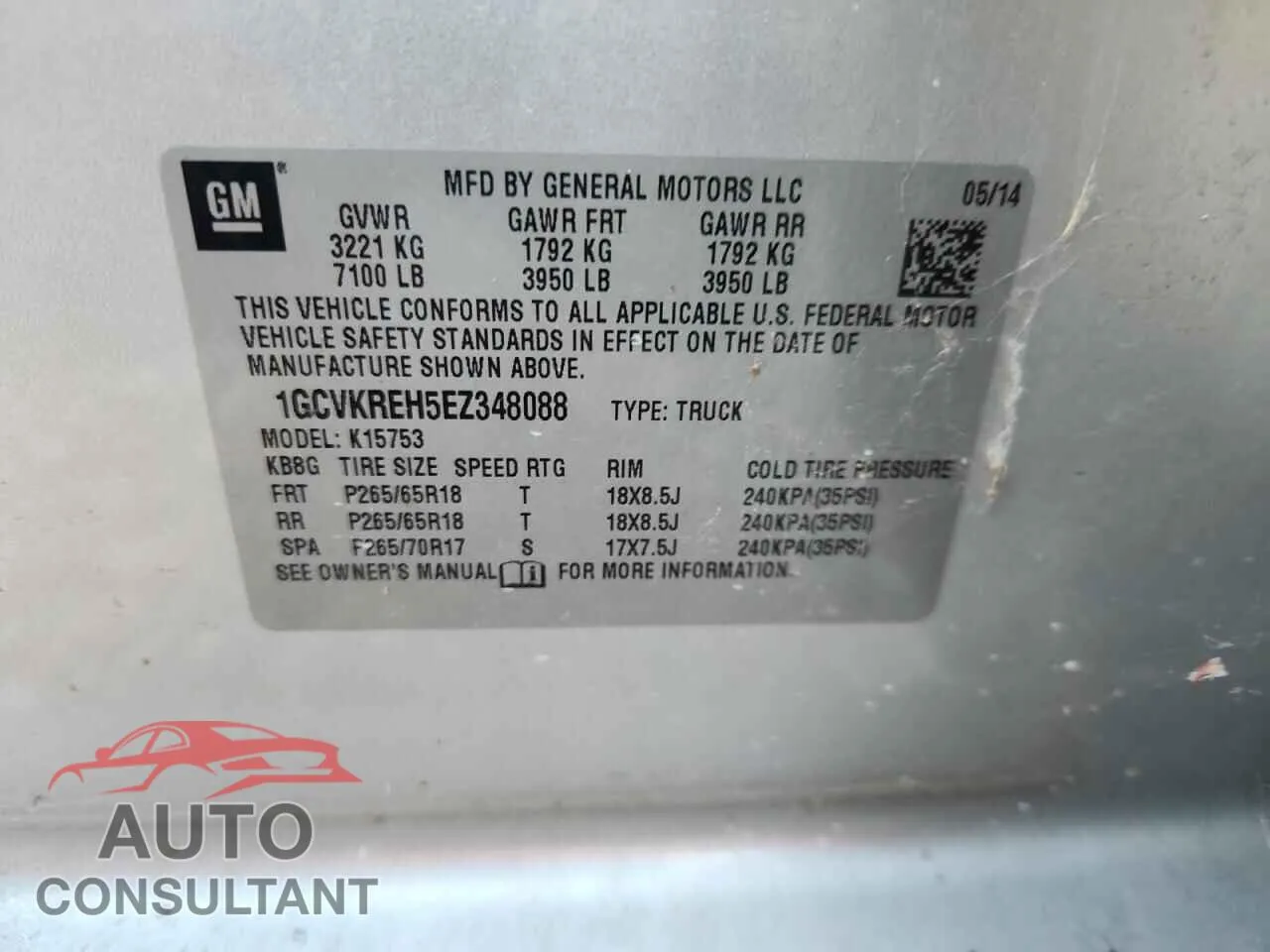 2014 CHEVROLET ALL Models Damaged VIN 1GCVKREH5EZ348088 – photo 12