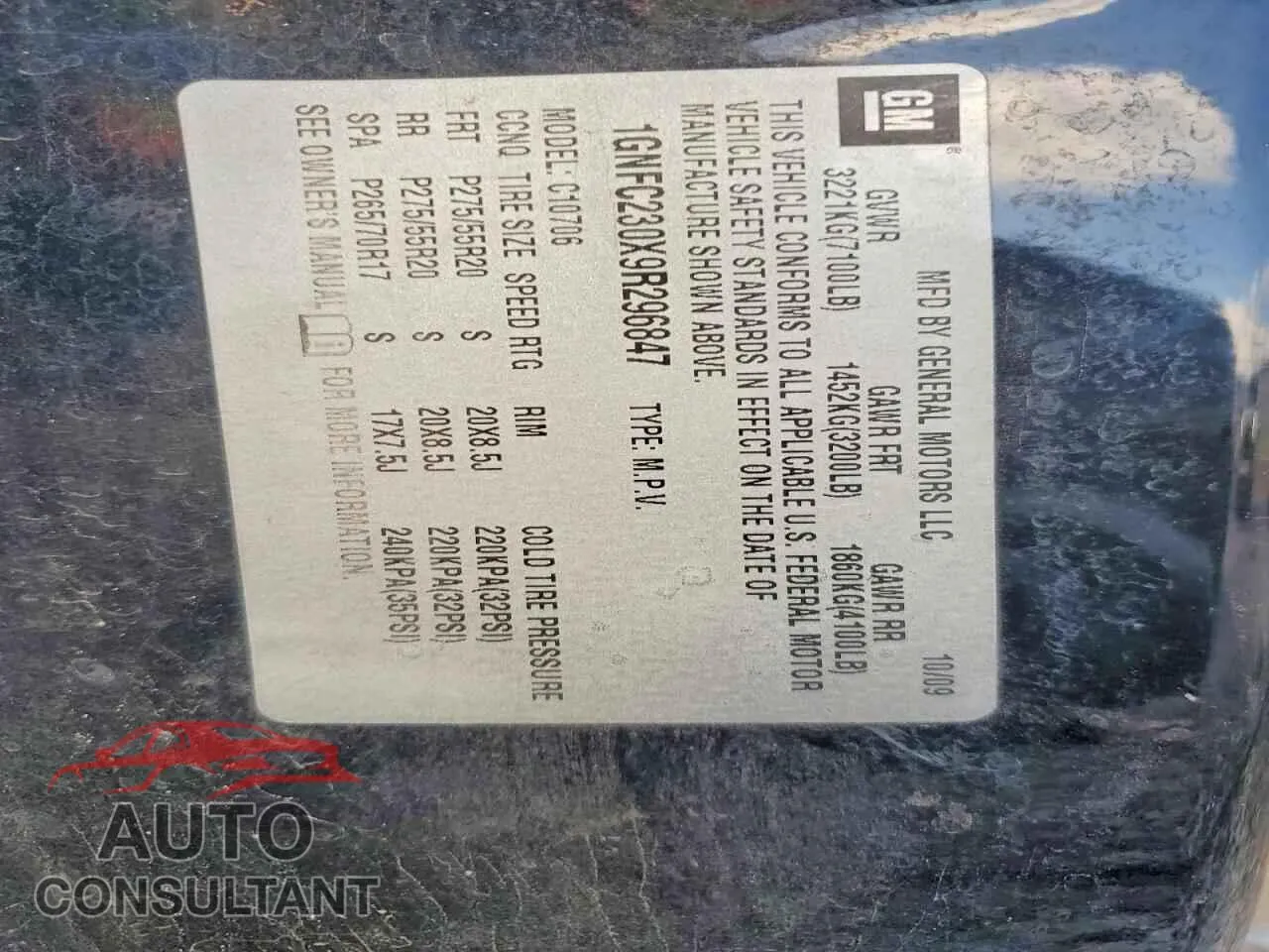 2009 CHEVROLET TAHOE Damaged VIN 1GNFC230X9R296847 – photo 14