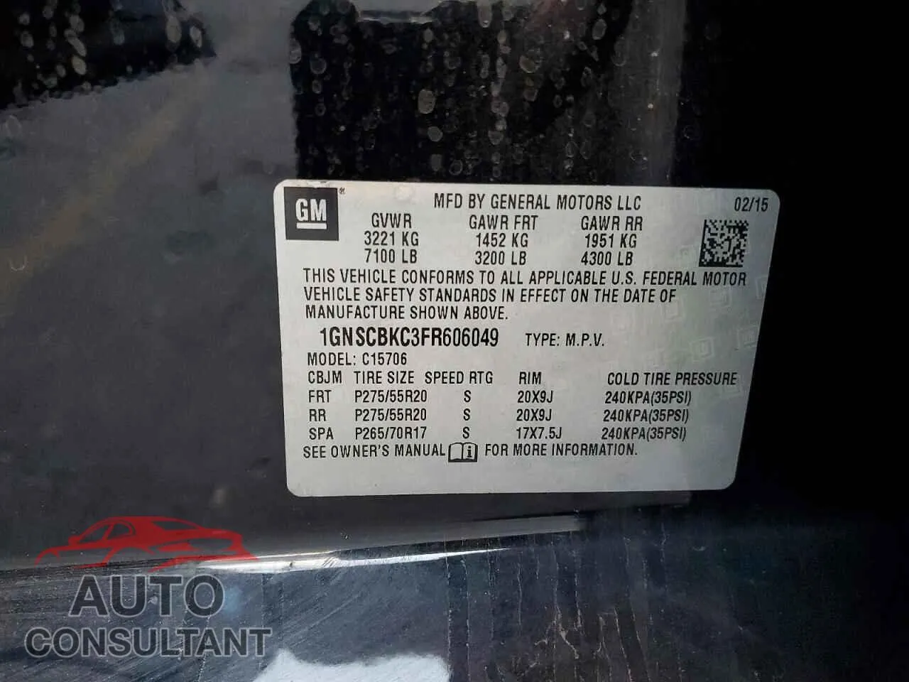 2015 CHEVROLET TAHOE Damaged VIN 1GNSCBKC3FR606049 – photo 13