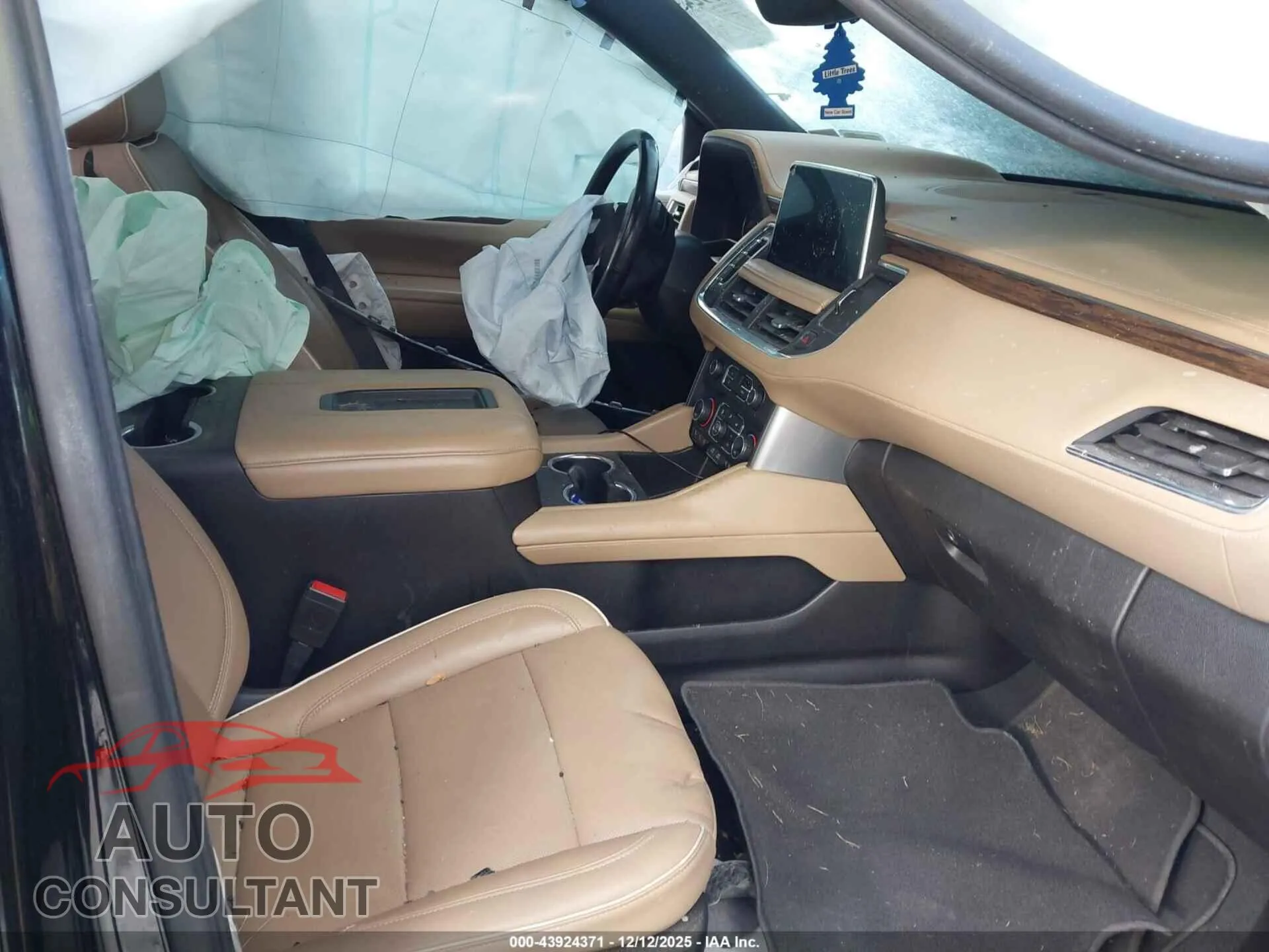 2021 CHEVROLET TAHOE Damaged VIN 1GNSKSKDXMR328517 – interior seats