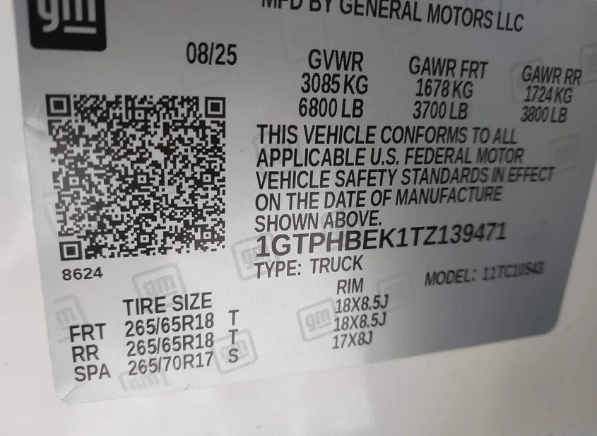 2026 GMC Sierra Used VIN 1GTPHBEK1TZ139471 – engine bay