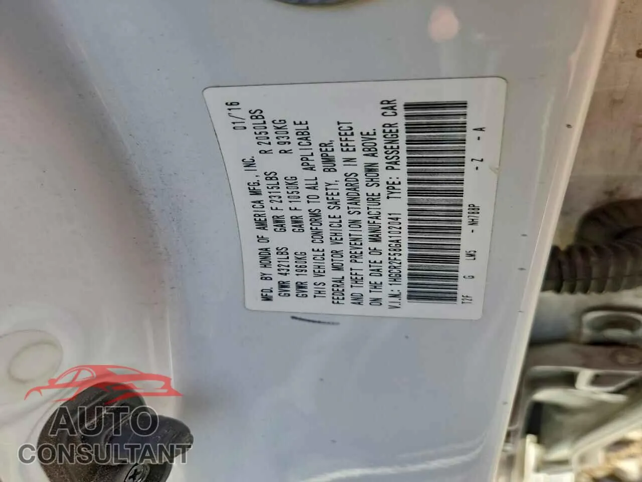 2016 HONDA ACCORD Damaged VIN 1HGCR2F58GA102041 – photo 13