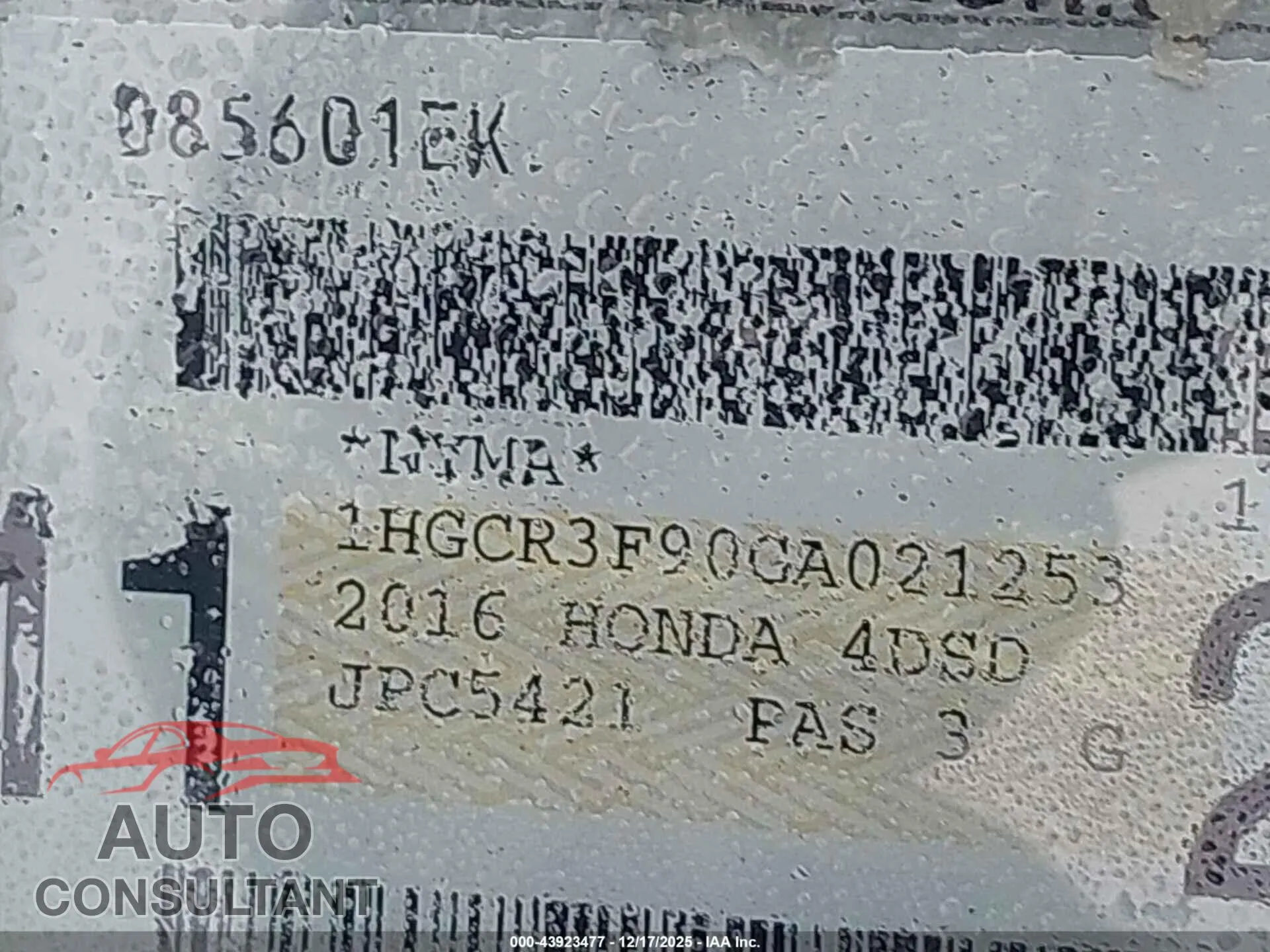 2016 HONDA ACCORD Damaged VIN 1HGCR3F90GA021253 – photo 17
