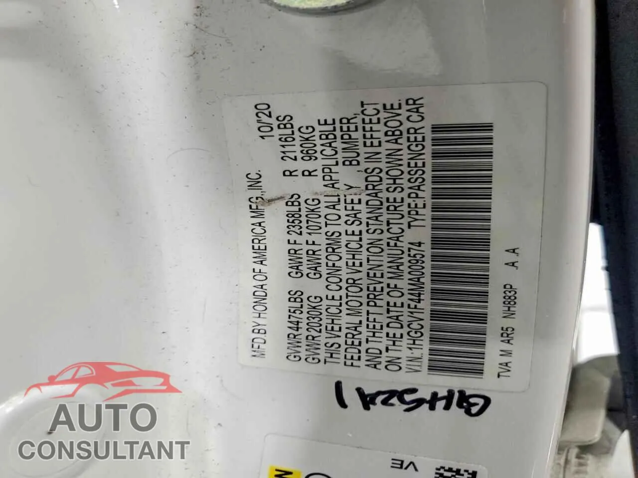 2021 HONDA ACCORD Damaged VIN 1HGCV1F44MA009574 – photo 13