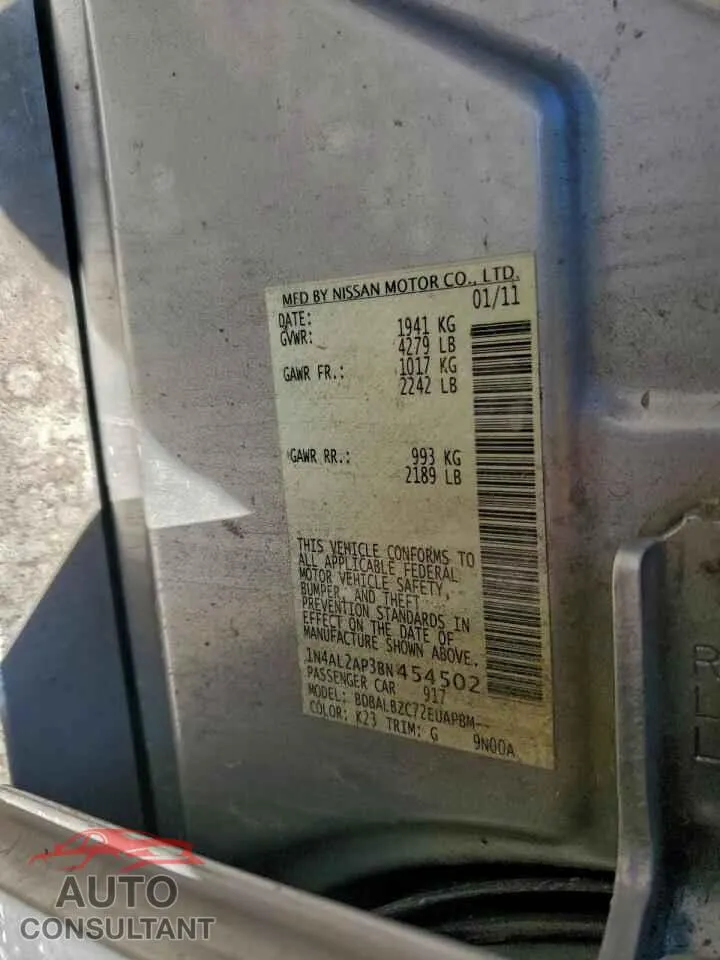 2011 NISSAN ALTIMA Damaged VIN 1N4AL2AP3BN454502 – photo 13