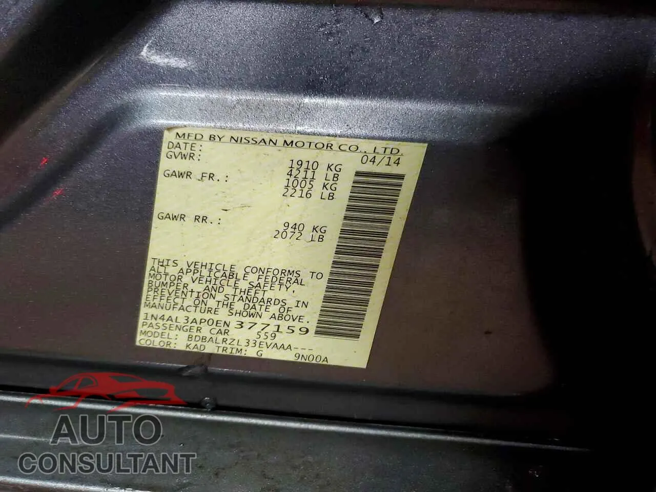 2014 NISSAN ALTIMA Damaged VIN 1N4AL3AP0EN377159 – photo 13