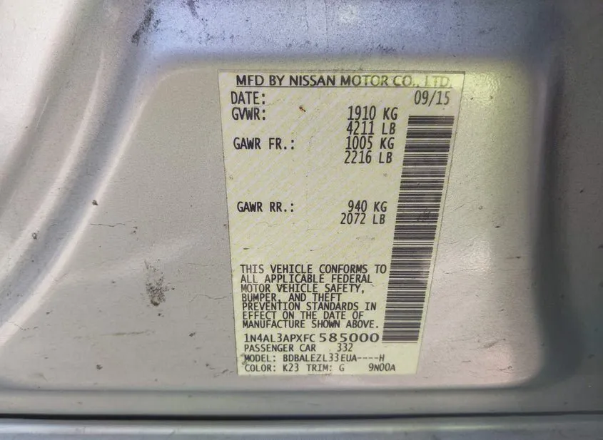 2015 NISSAN ALTIMA Used VIN 1N4AL3APXFC585000 – exterior detail