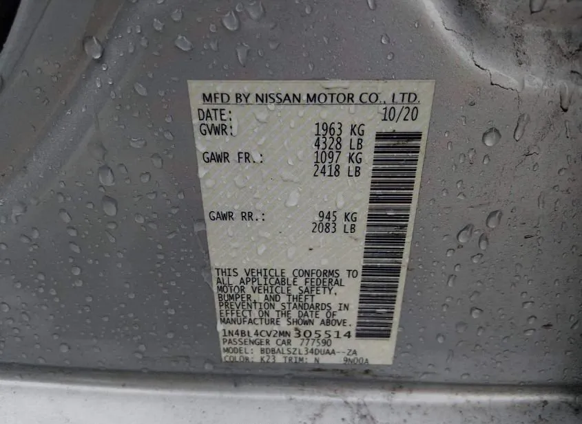 2021 NISSAN Altima Used VIN 1N4BL4CV2MN305514 – photo 12