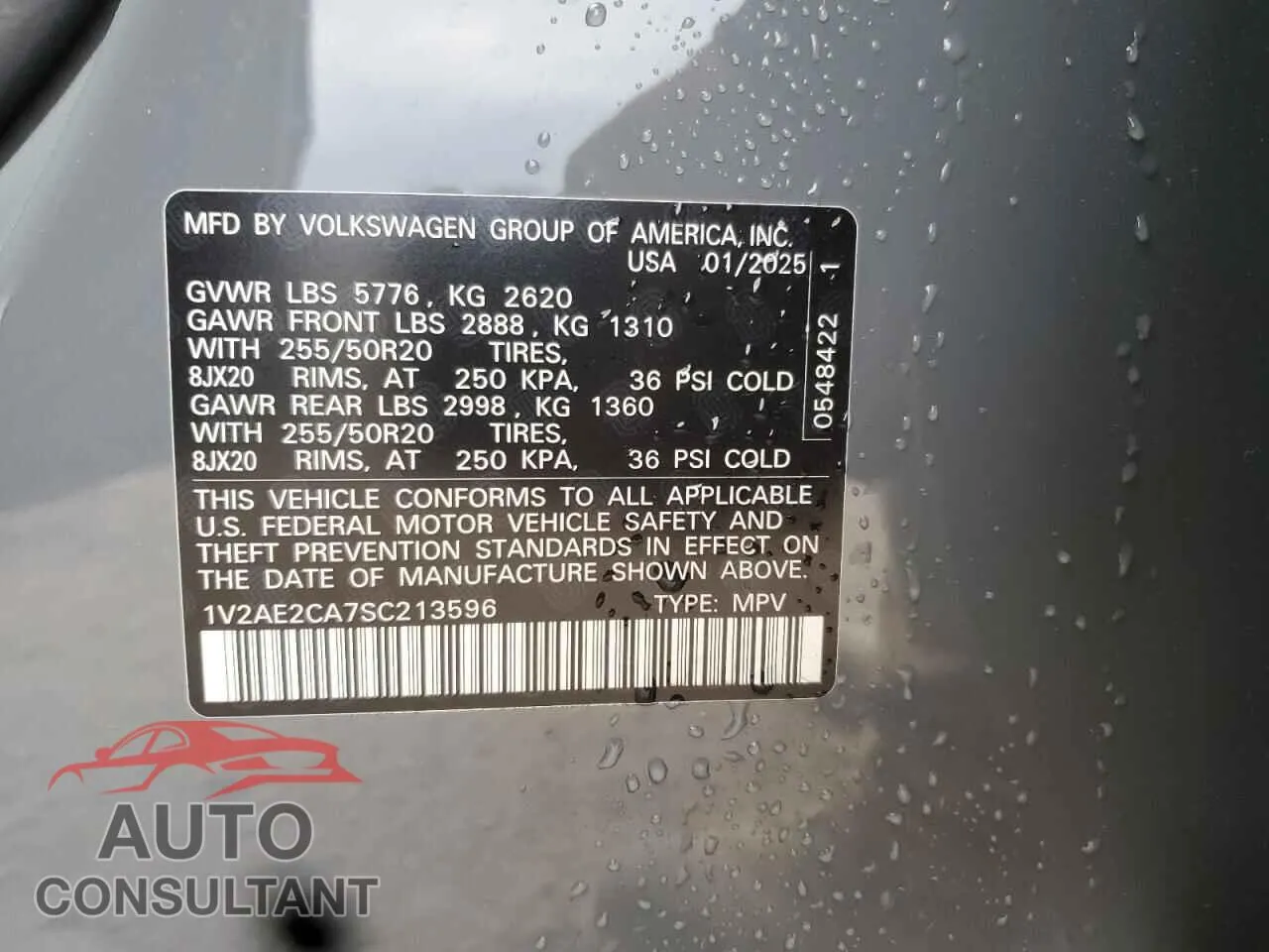 2025 VOLKSWAGEN ATLAS Damaged VIN 1V2AE2CA7SC213596 – photo 13