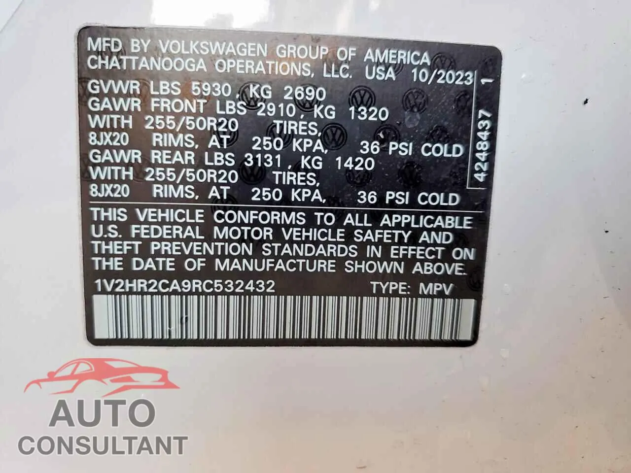 2024 VOLKSWAGEN ATLAS Damaged VIN 1V2HR2CA9RC532432 – photo 13