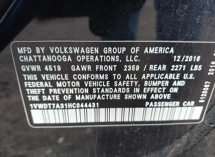 2017 VOLKSWAGEN Passat Used VIN 1VWDT7A31HC044431 – photo 11