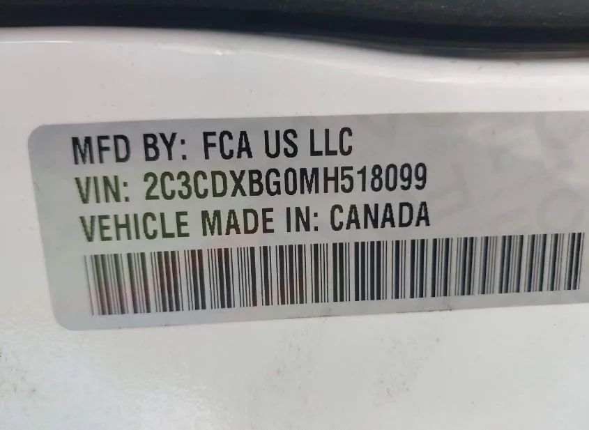 2021 DODGE Charger Used VIN 2C3CDXBG0MH518099 – rear exterior