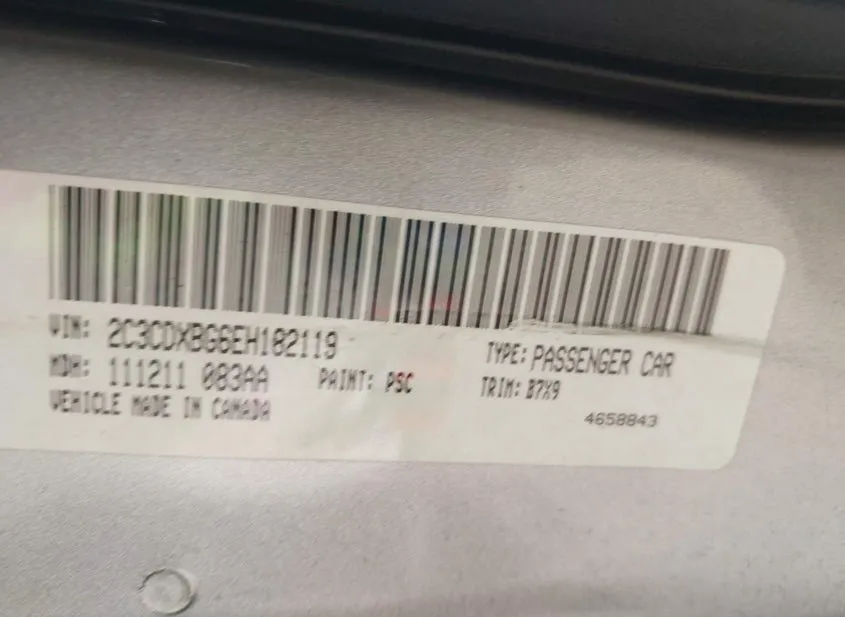 2014 DODGE Charger Used VIN 2C3CDXBG6EH182119 – odometer reading