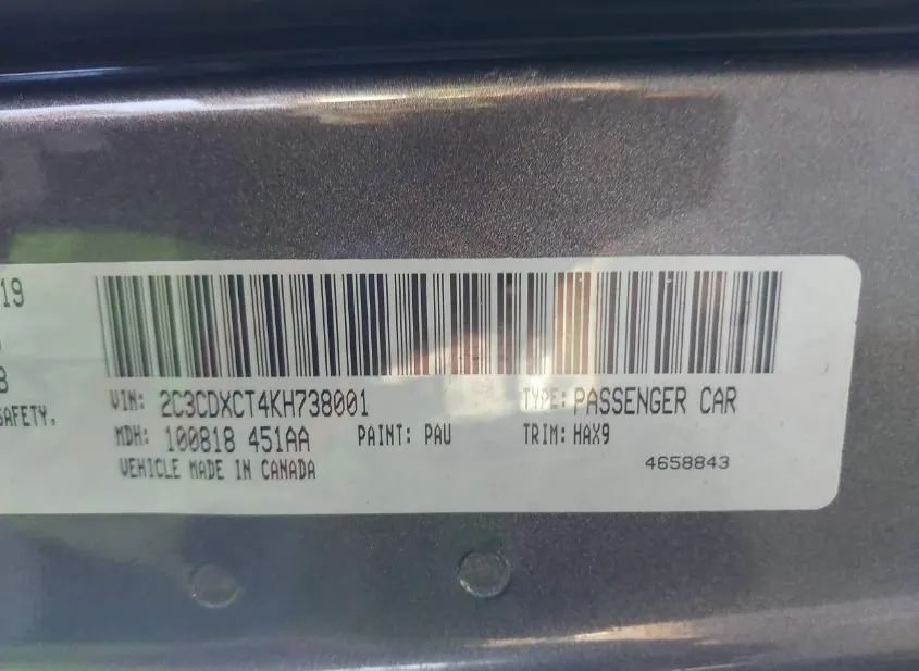2019 DODGE Charger Used VIN 2C3CDXCT4KH738001 – rear exterior