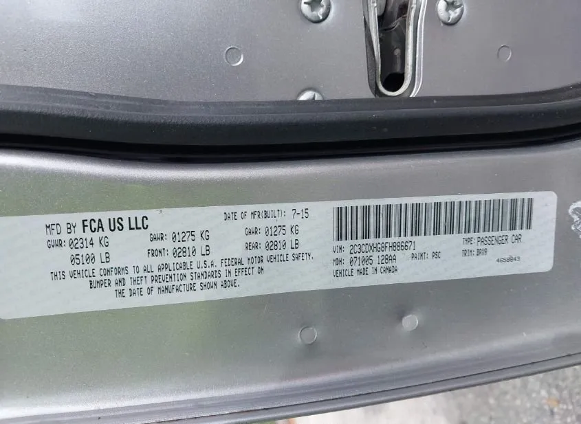 2015 DODGE Charger Used VIN 2C3CDXHG8FH886671 – photo 14