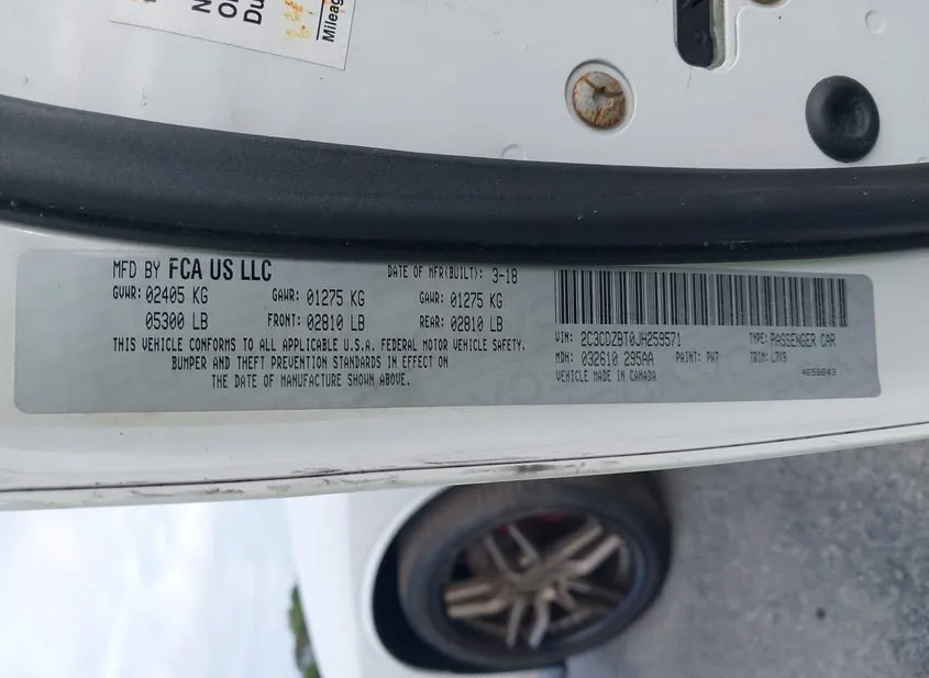 2018 DODGE Challenger Used VIN 2C3CDZBT0JH259571 – dashboard