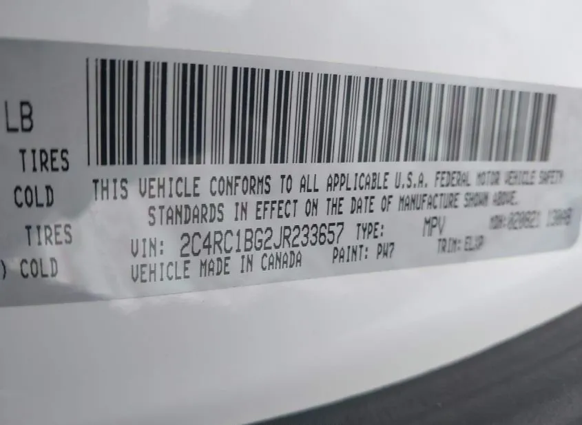 2018 CHRYSLER Pacifica Used VIN 2C4RC1BG2JR233657 – dashboard 2018 CHRYSLER Pacifica Used VIN 2C4RC1BG2JR233657 – dashboard