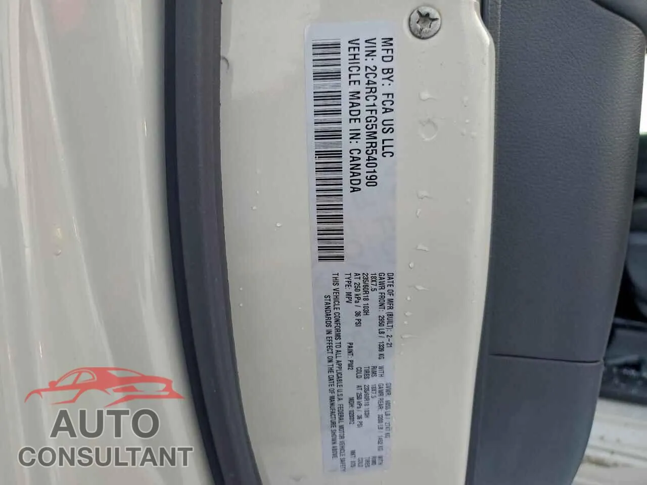 2021 CHRYSLER PACIFICA Damaged VIN 2C4RC1FG5MR540190 – photo 13
