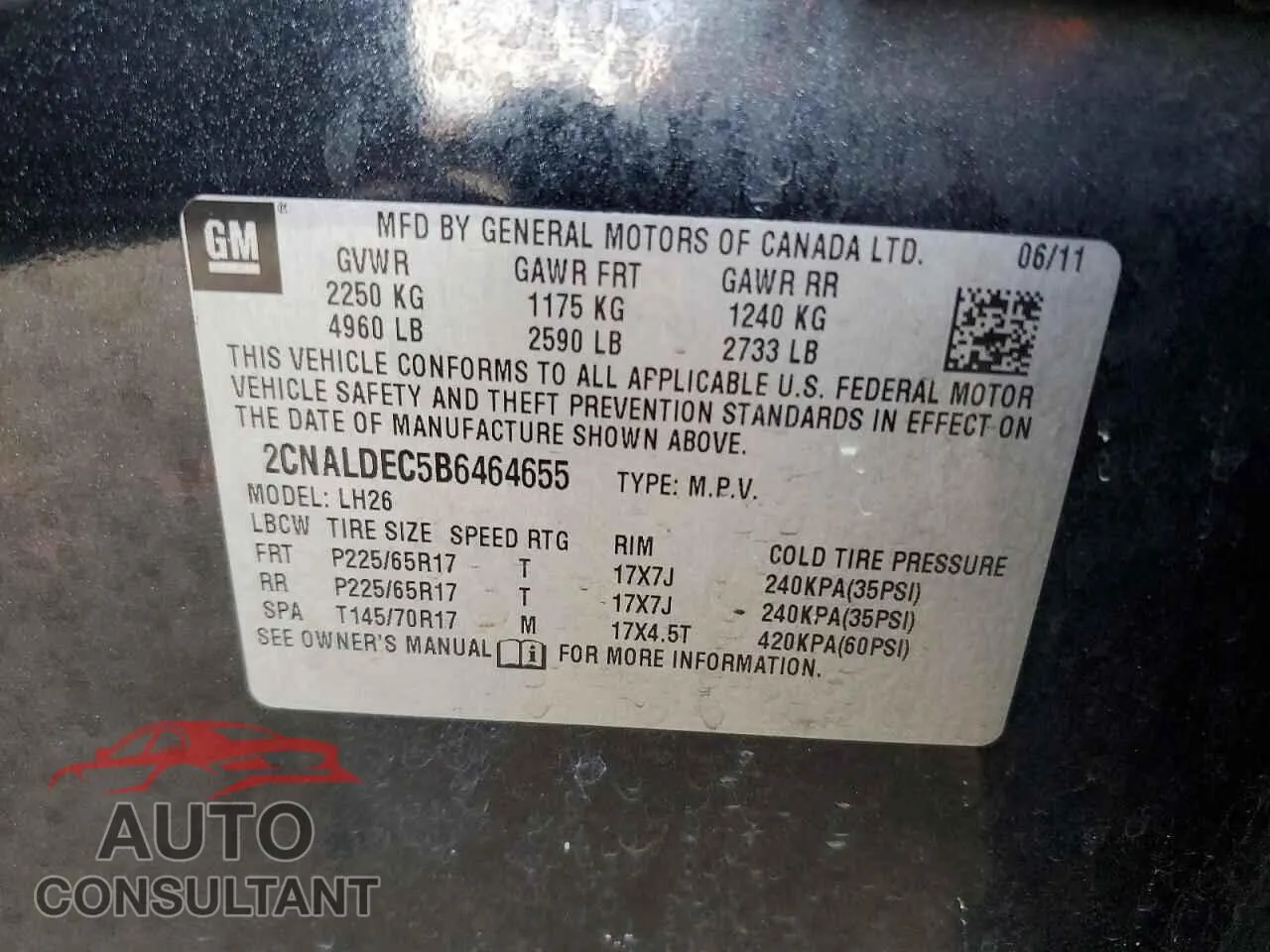2011 CHEVROLET EQUINOX Damaged VIN 2CNALDEC5B6464655 – photo 13