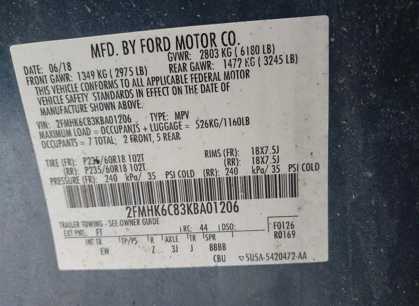 2019 FORD Flex Used VIN 2FMHK6C83KBA01206 – photo 18