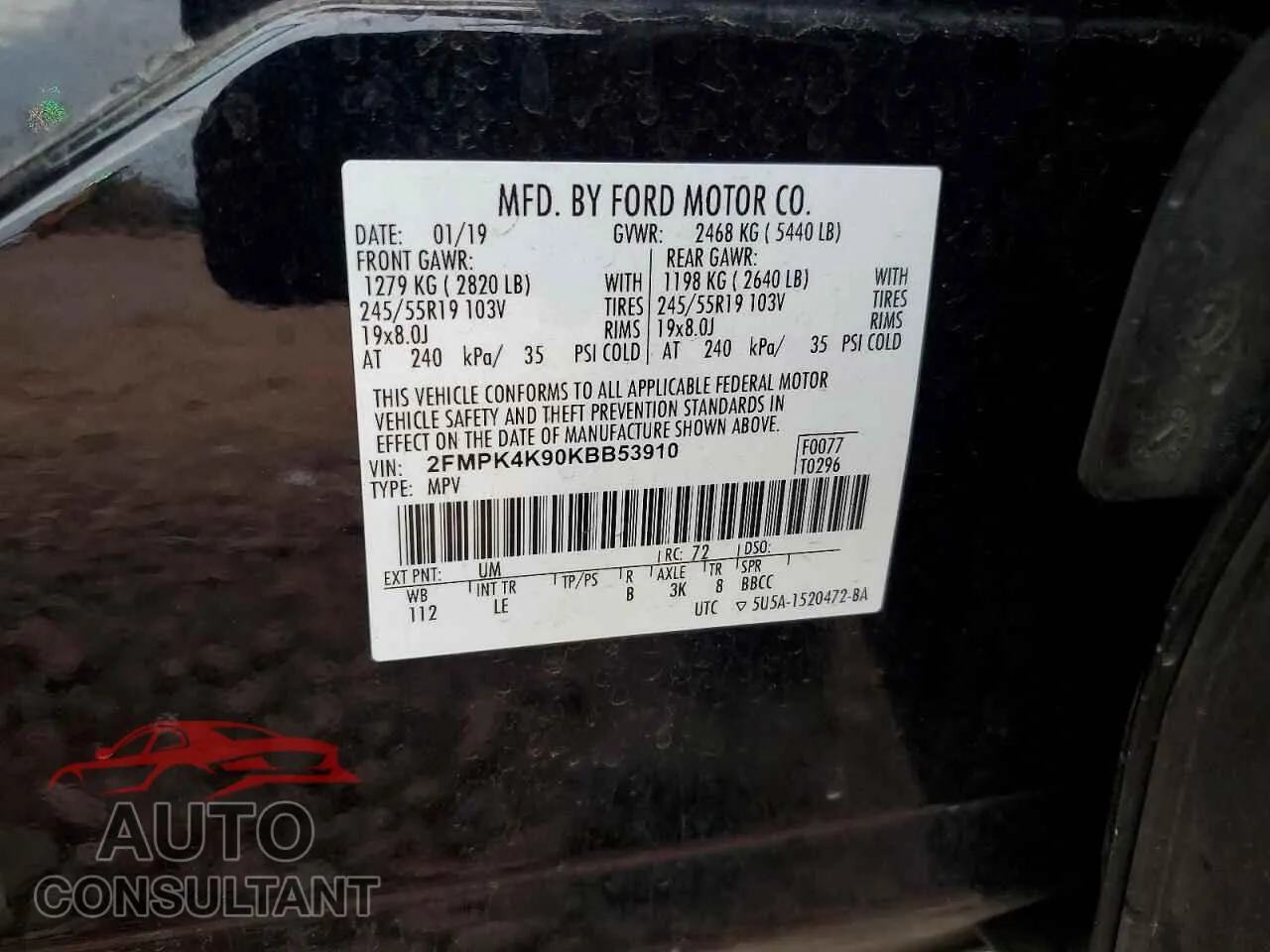 2019 FORD EDGE Damaged VIN 2FMPK4K90KBB53910 – photo 13