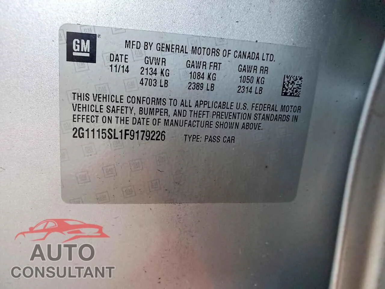2015 CHEVROLET IMPALA Damaged VIN 2G1115SL1F9179226 – photo 12