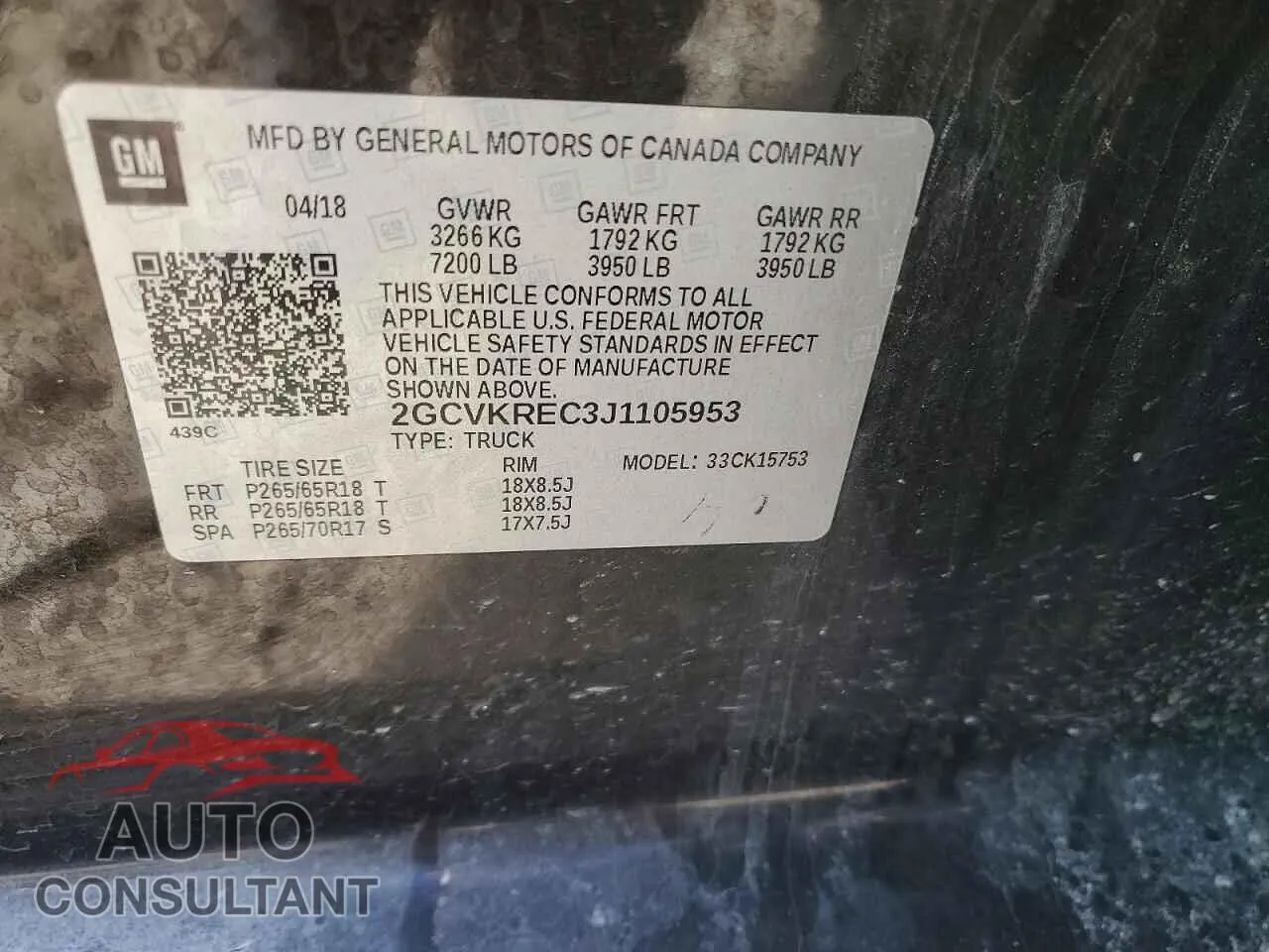 2018 CHEVROLET ALL Models Damaged VIN 2GCVKREC3J1105953 – photo 12