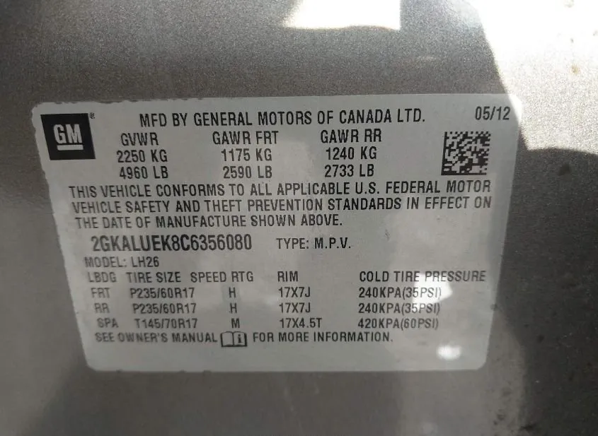 2012 GMC Terrain Used VIN 2GKALUEK8C6356080 – photo 11