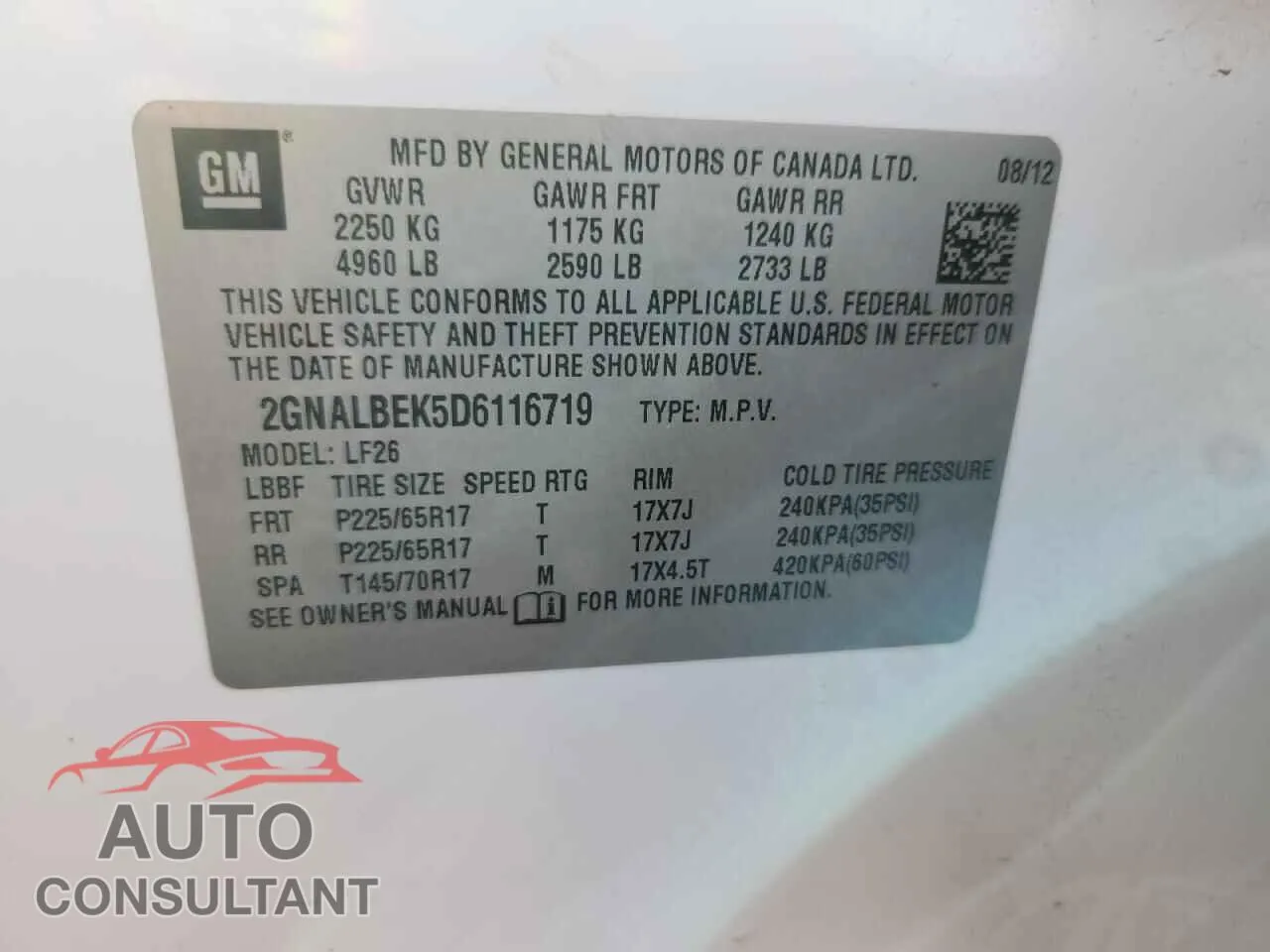 2013 CHEVROLET EQUINOX Damaged VIN 2GNALBEK5D6116719 – photo 12 2013 CHEVROLET EQUINOX Damaged VIN 2GNALBEK5D6116719 – photo 12