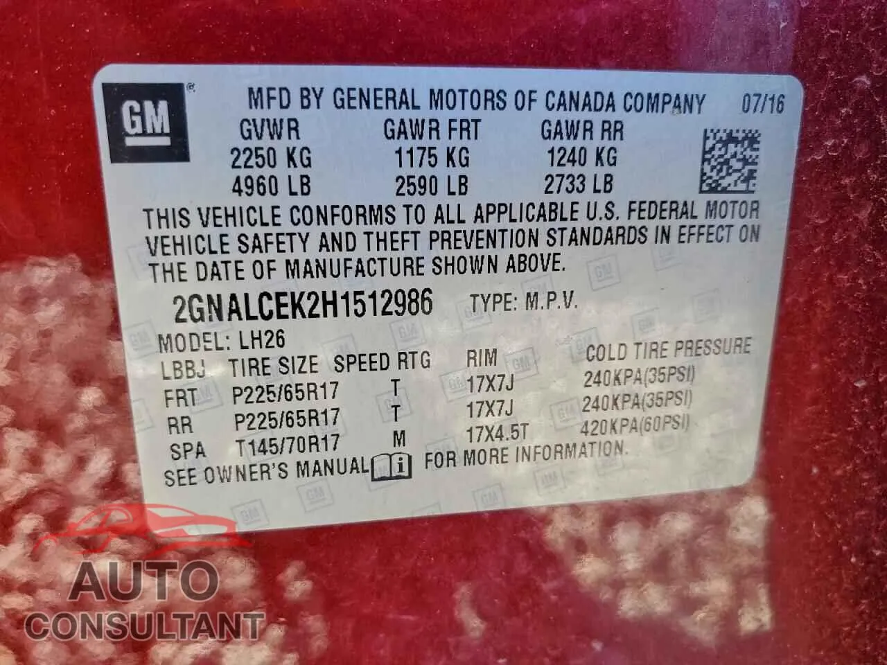2017 CHEVROLET EQUINOX Damaged VIN 2GNALCEK2H1512986 – photo 13