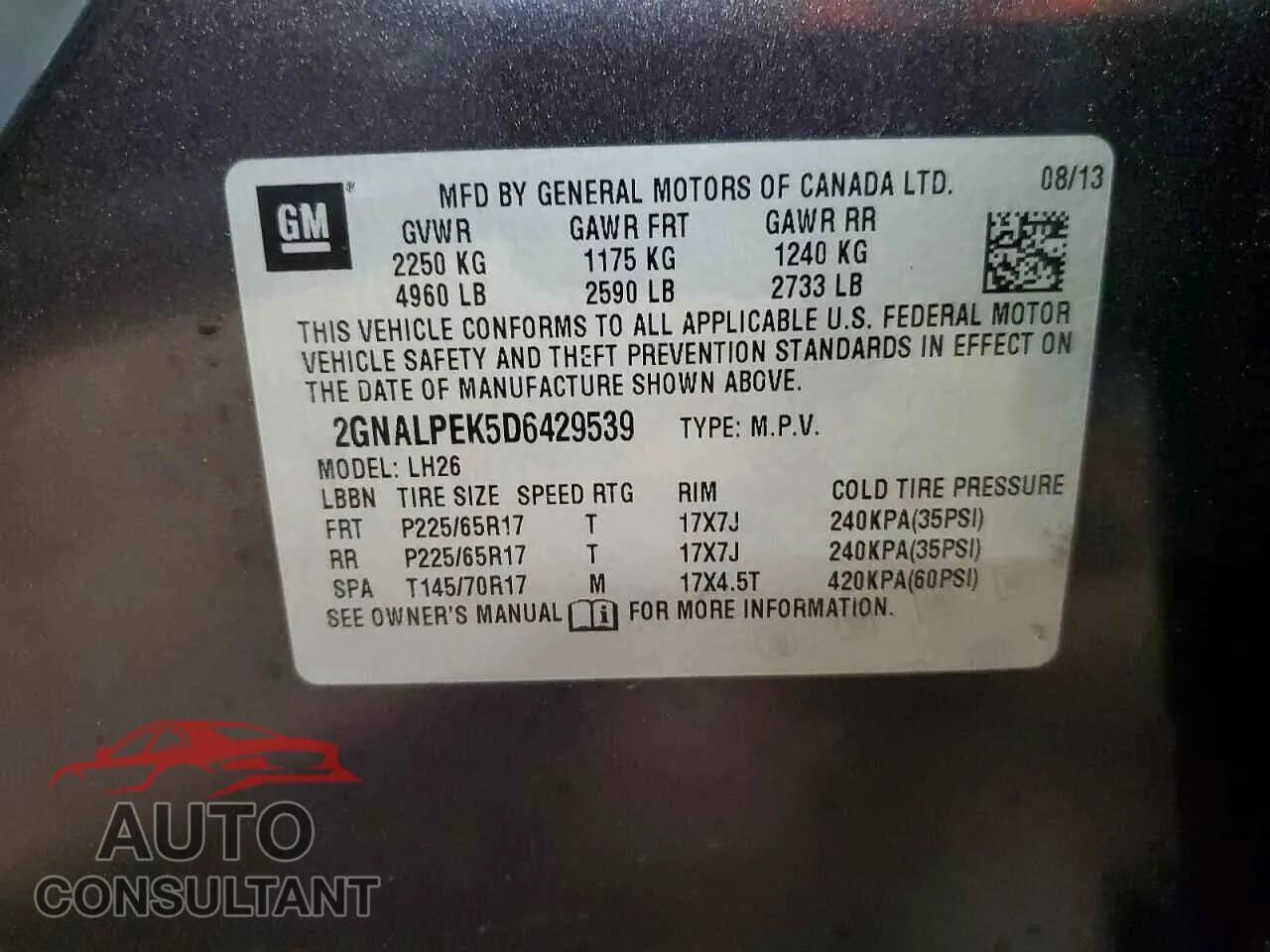 2013 CHEVROLET EQUINOX Damaged VIN 2GNALPEK5D6429539 – photo 12 2013 CHEVROLET EQUINOX Damaged VIN 2GNALPEK5D6429539 – photo 12
