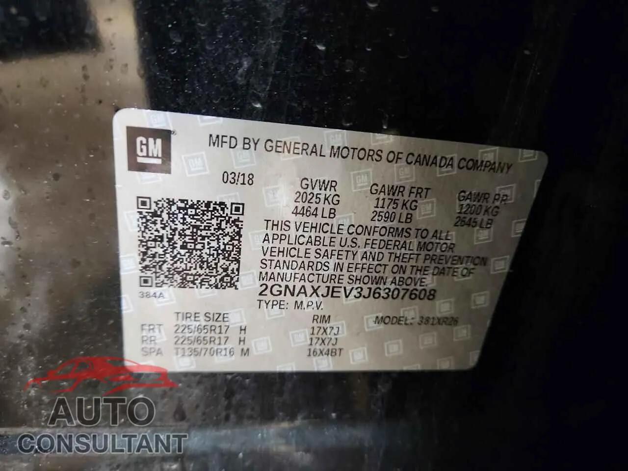2018 CHEVROLET EQUINOX Damaged VIN 2GNAXJEV3J6307608 – photo 13