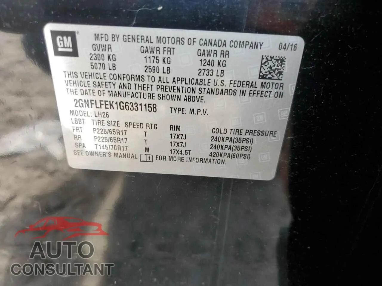 2016 CHEVROLET EQUINOX Damaged VIN 2GNFLFEK1G6331158 – photo 12