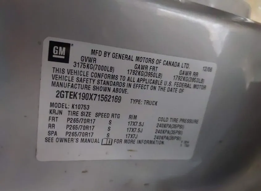 2007 GMC SIERRA Used VIN 2GTEK190X71562169 – photo 16
