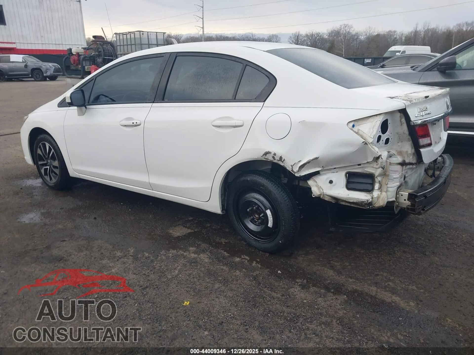 2014 HONDA CIVIC Damaged VIN 2HGFB2F86EH531351 – side profile