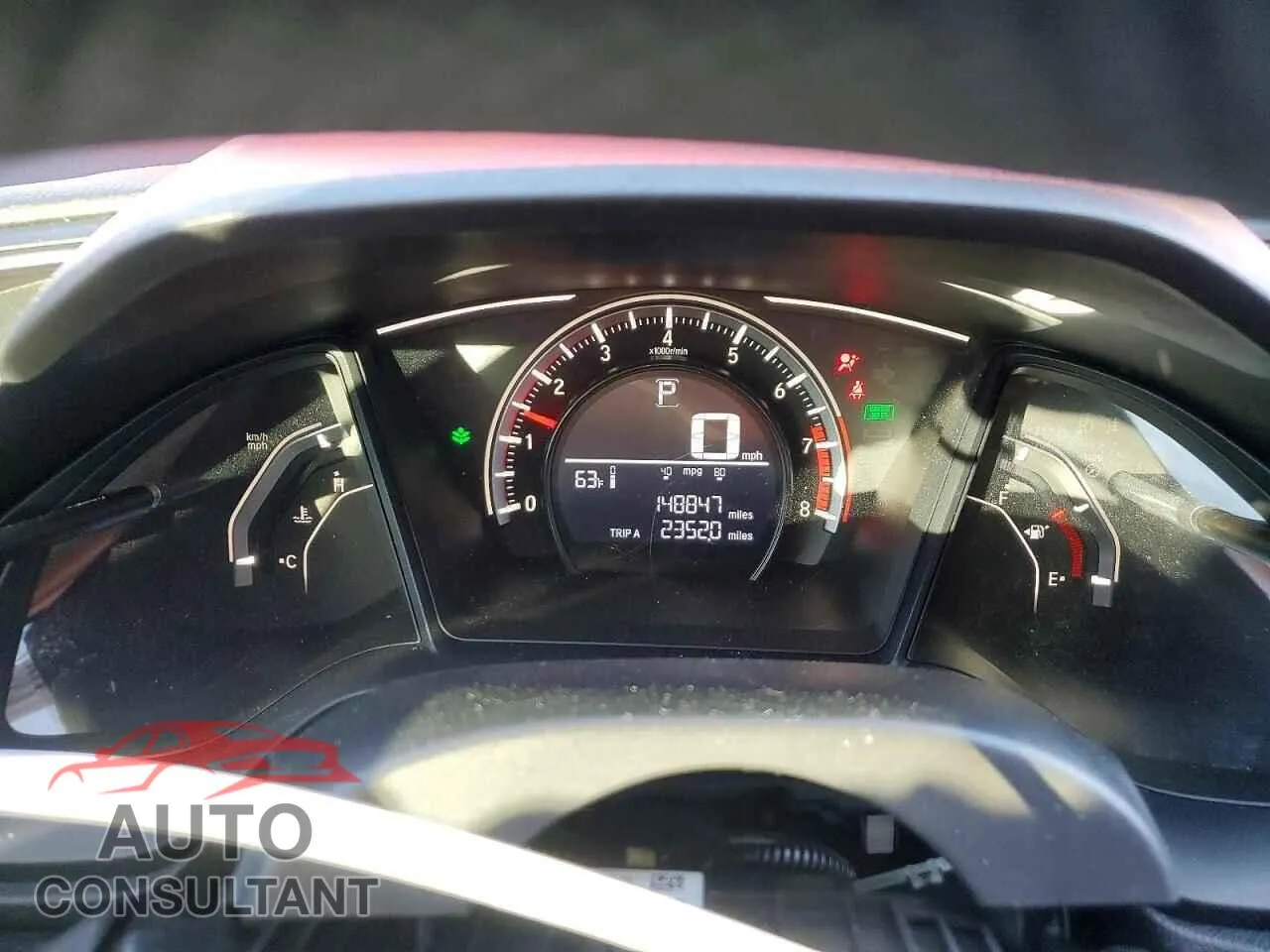 2017 HONDA CIVIC Damaged VIN 2HGFC2F55HH532417 – trunk area