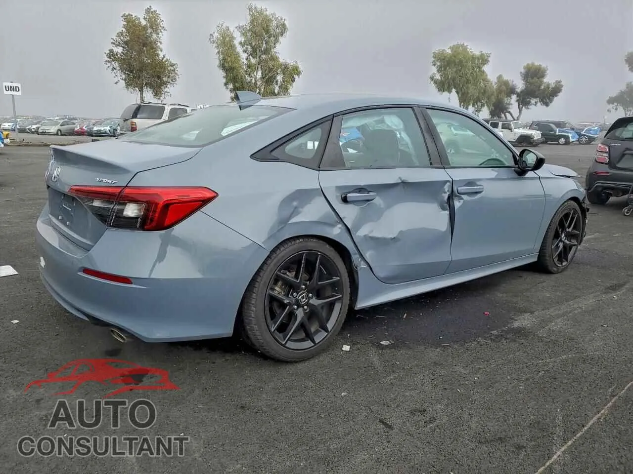 2022 HONDA CIVIC Damaged VIN 2HGFE2F56NH594284 – side profile