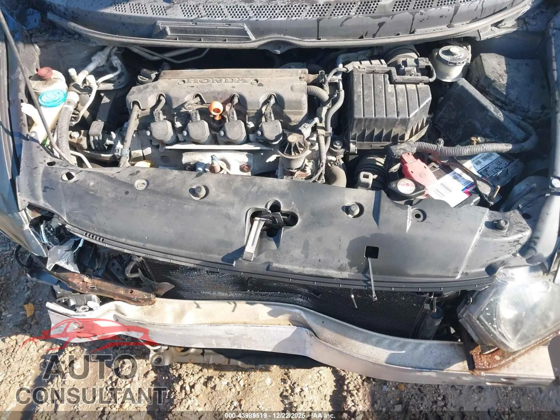 2010 HONDA CIVIC Damaged VIN 2HGFG1B62AH514850 – odometer reading