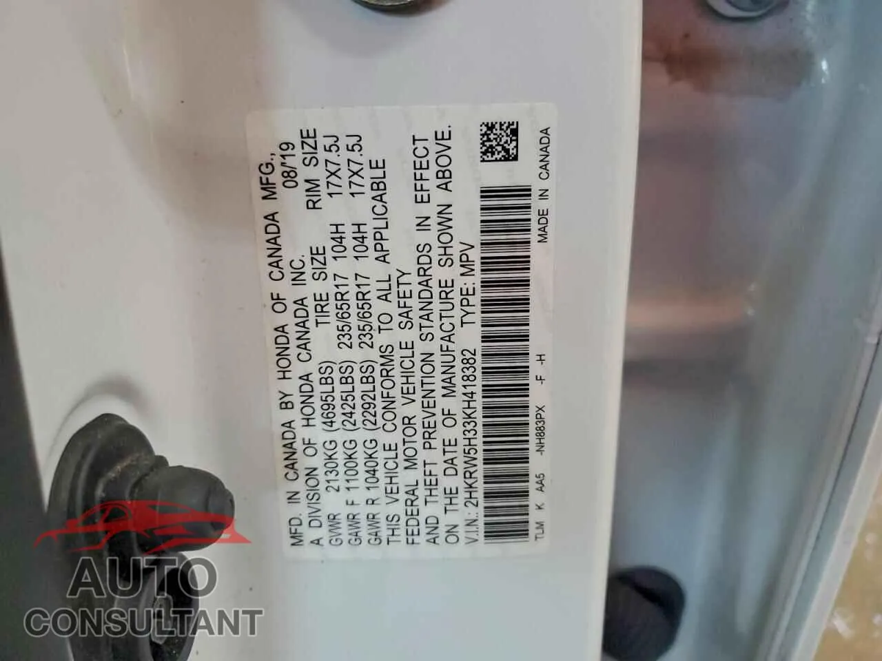 2019 HONDA CRV Used VIN 2HKRW5H33KH418382 – photo 14